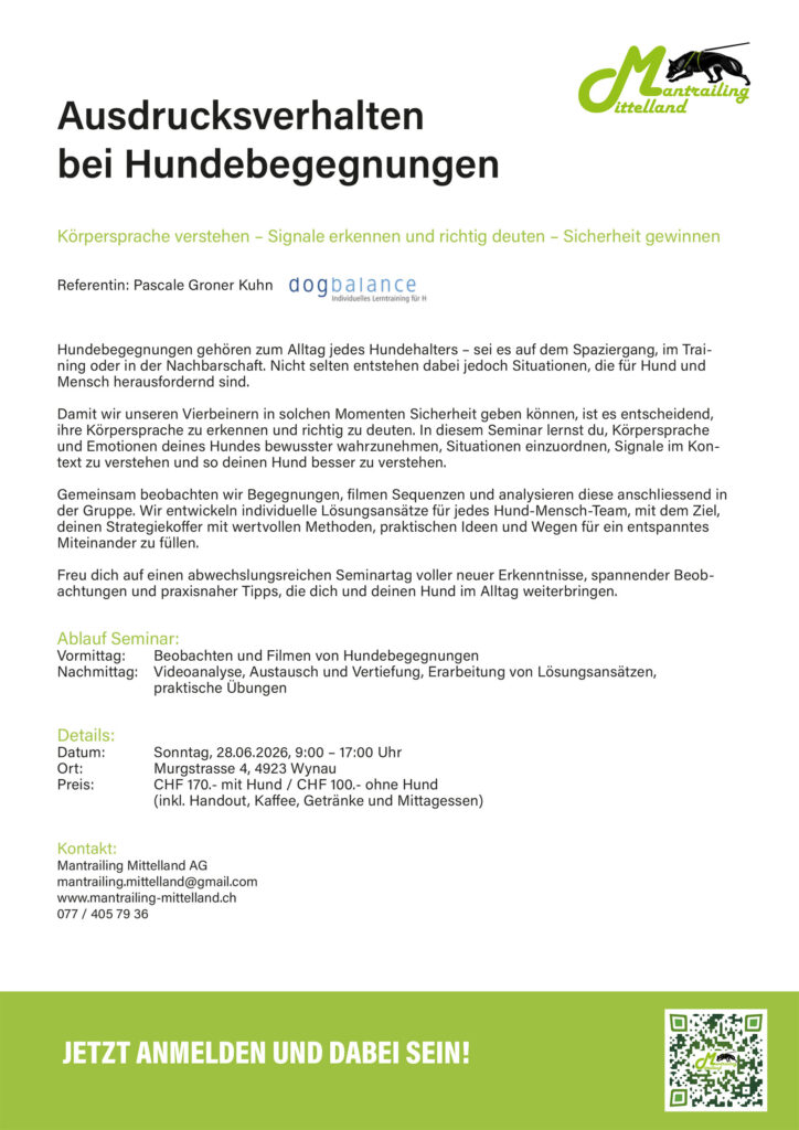 Seminar Ausdruckverhalten bei Hundebegegnungen