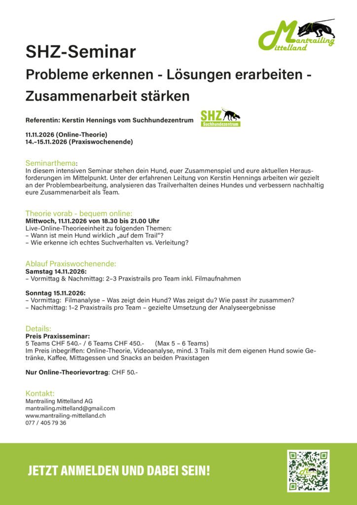 SHZ Suchhundezentrum Seminar